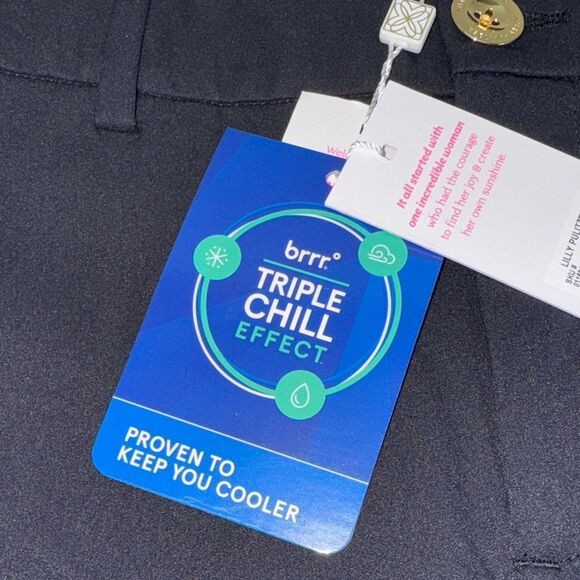 🔥 Lilly Pulitzer travel trouser upf 50+ Black Chinos Sz 2 New - Picture 6 of 13